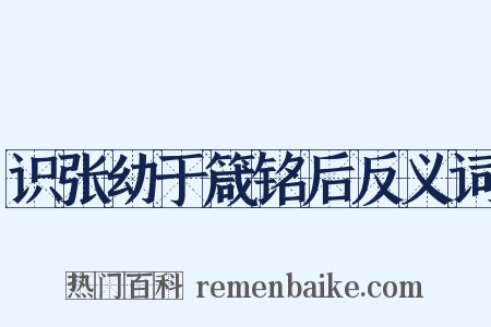 识张幼于箴铭后反义词是什么意思的图片